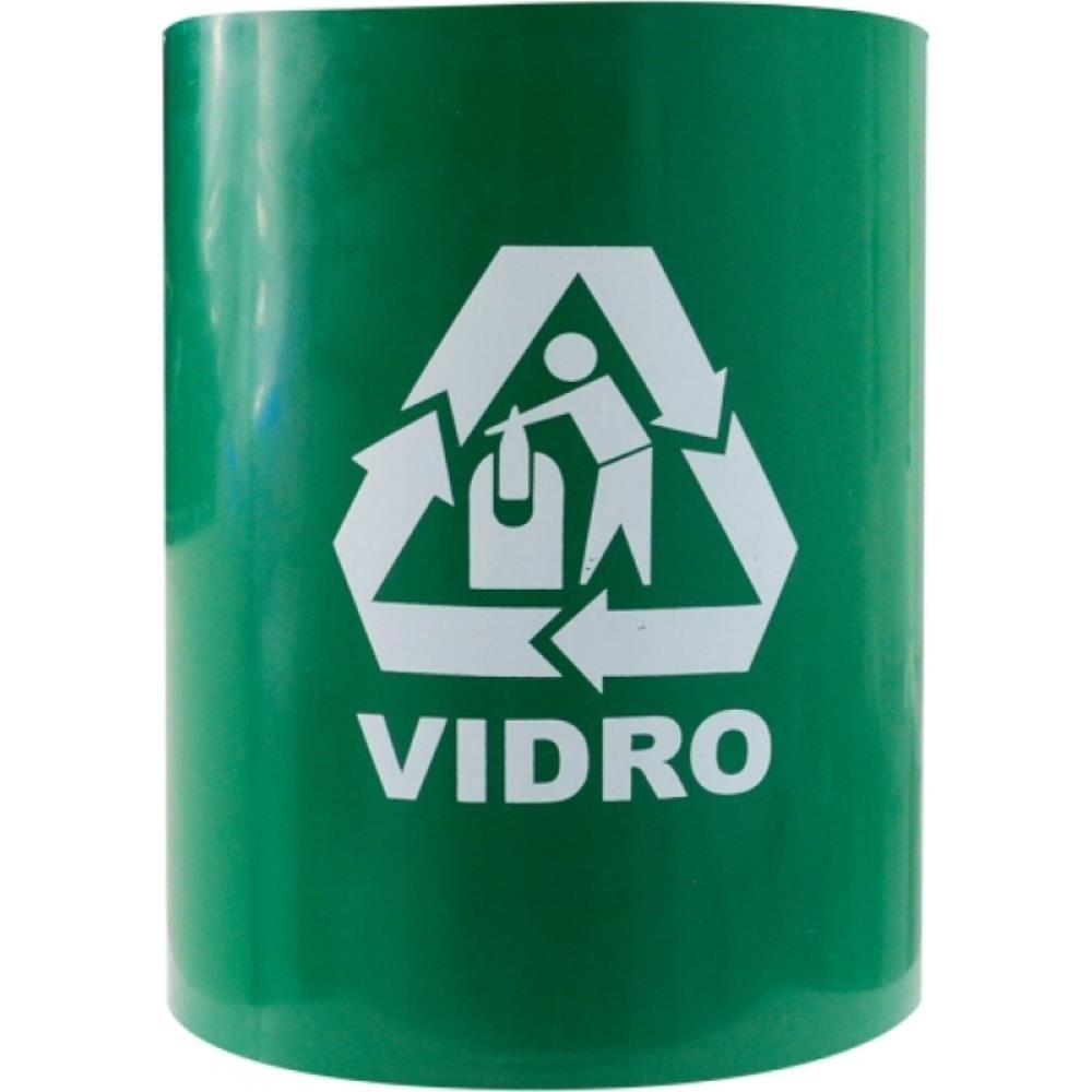 CESTO 30X24 14 LTS VERDE C/ ADESIVO