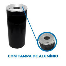 CINZEIRO 51X24 23L PRETO ARO ALUMINIO