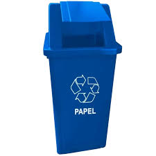 CESTO QUADRADO 60L C/ TAMPA AZUL C/ADES