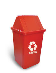 CESTO QUADRADO 60L C/ TAMPA VERMELHO ADE