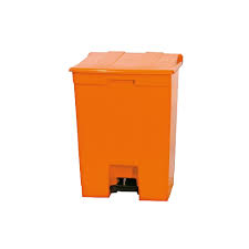 COLETOR DE PEDAL 60 LITROS LARANJA