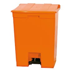COLETOR DE PEDAL 30 LITROS LARANJA