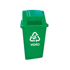 CESTO QUADRADO 80L C/ TAMPA VERDE C/ADES
