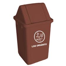 CESTO QUADRADO 60L C/ TAMPA MARRON C/ADE