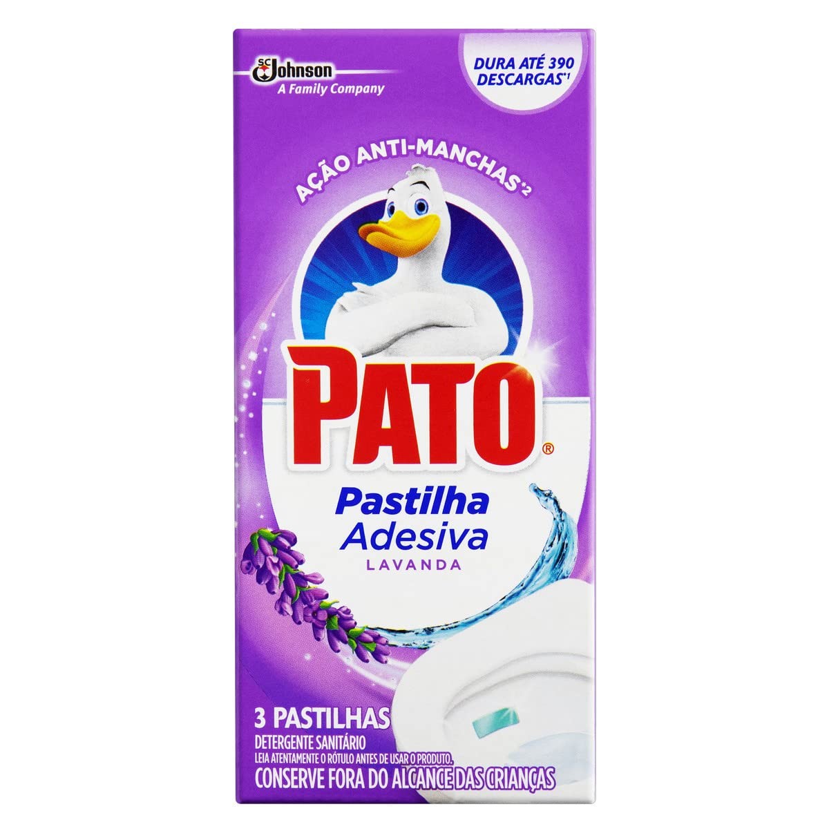 PASTILHA ADESIVA PATO LAVANDA PCT C/3 UN
