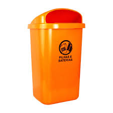 COLETOR LIXO 50 LT JSN LARANJA PILHA/BAT