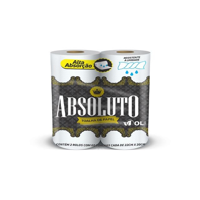 PAPEL TOALHA BOBINA ABSOLUTO PCT 02X60FL