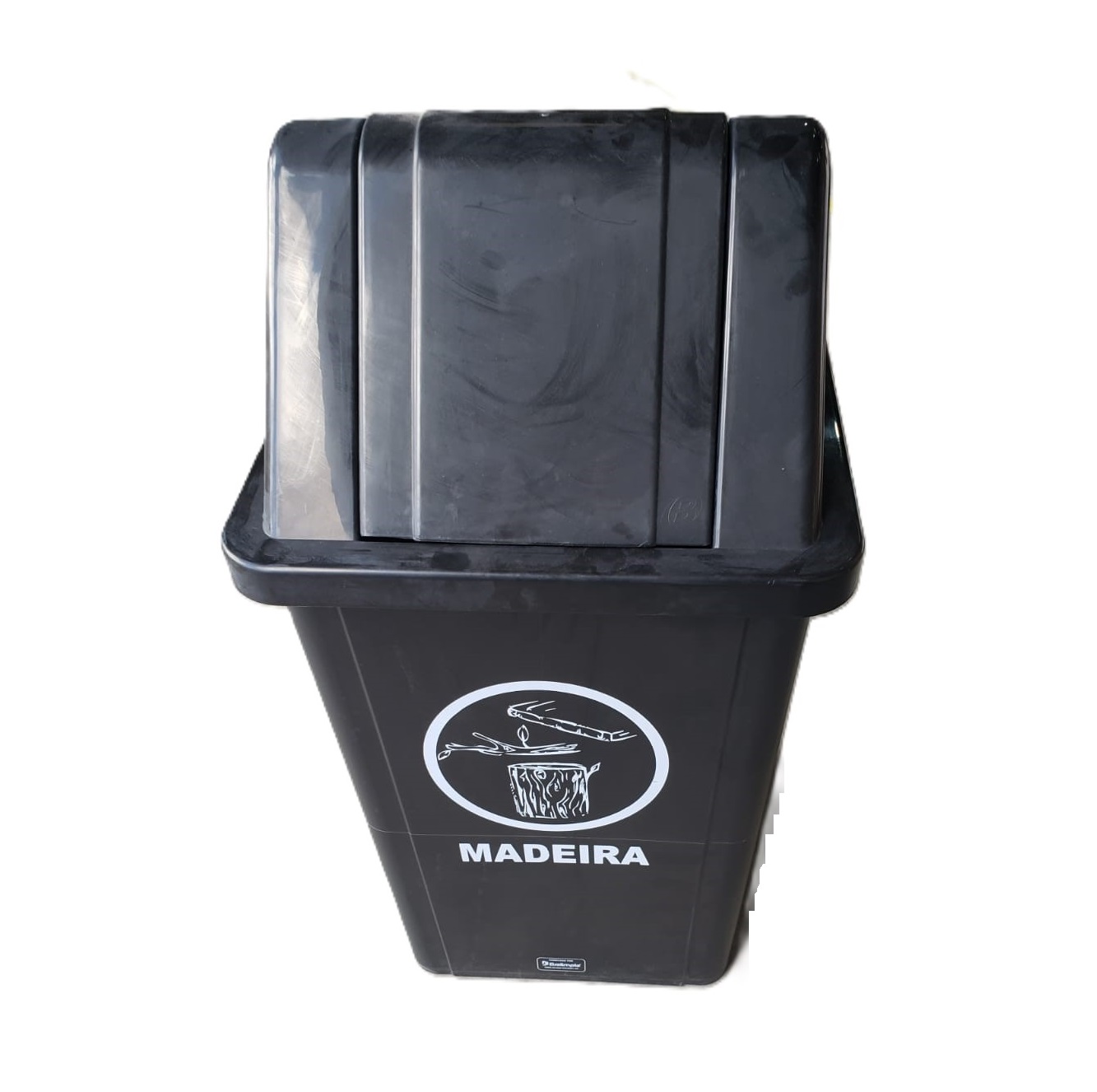 CESTO QUADRADO 60L C/ TAMPA PRETO C/ ADE