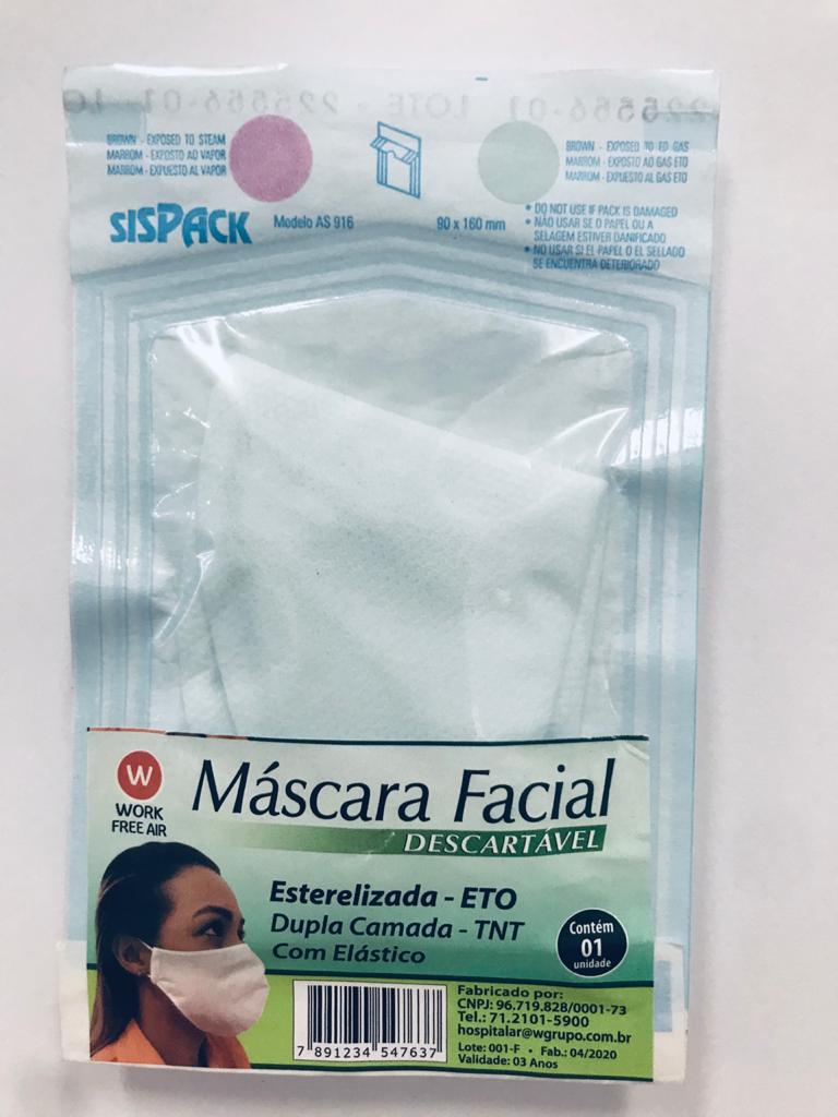 MASCARA TNT DUPLA C/ ELASTICO ANVISA