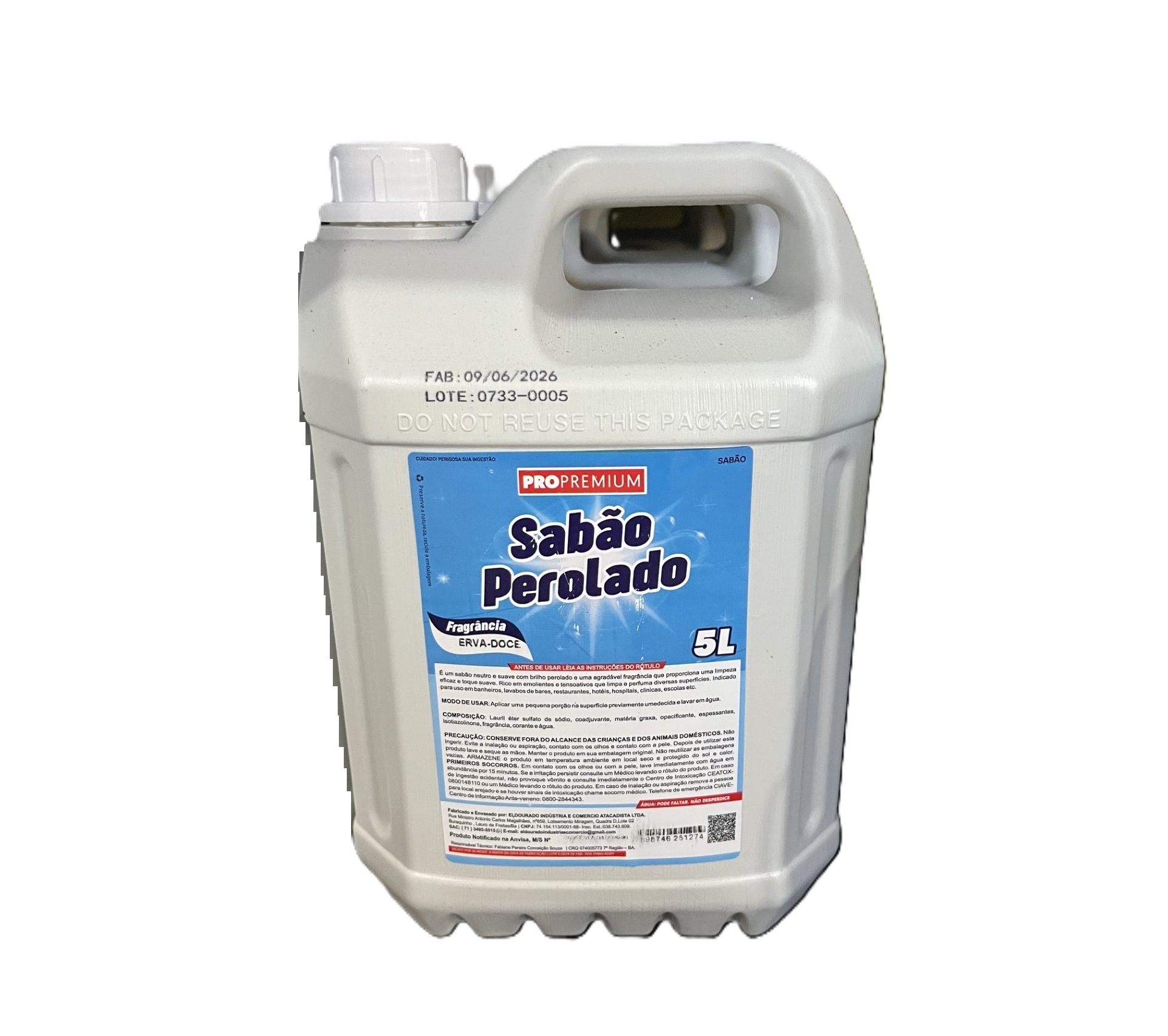 SABONETE LIQ. ERVADOCE PEROLADO 5L PROPR
