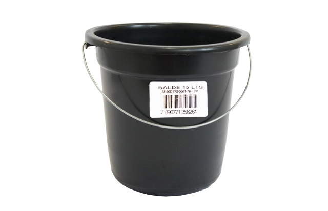 BALDE PLASTICO 15 LTS GIGAPLAST PRETO