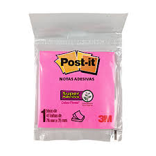 POST IT 3M ADESIVO 90FLS ROSA 76X76MM