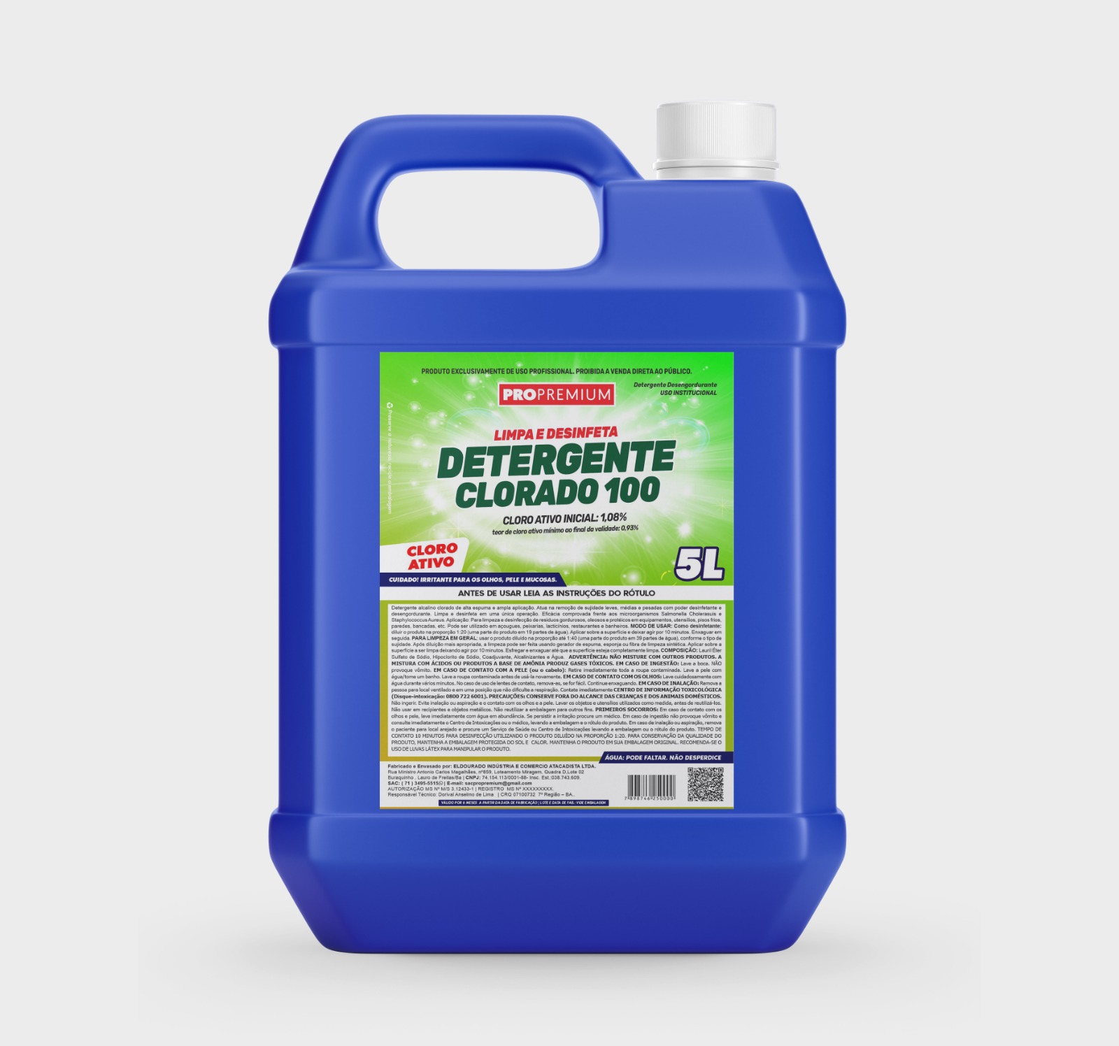 DETERGENTE CLORADO 100 5LT PROPREMIUM